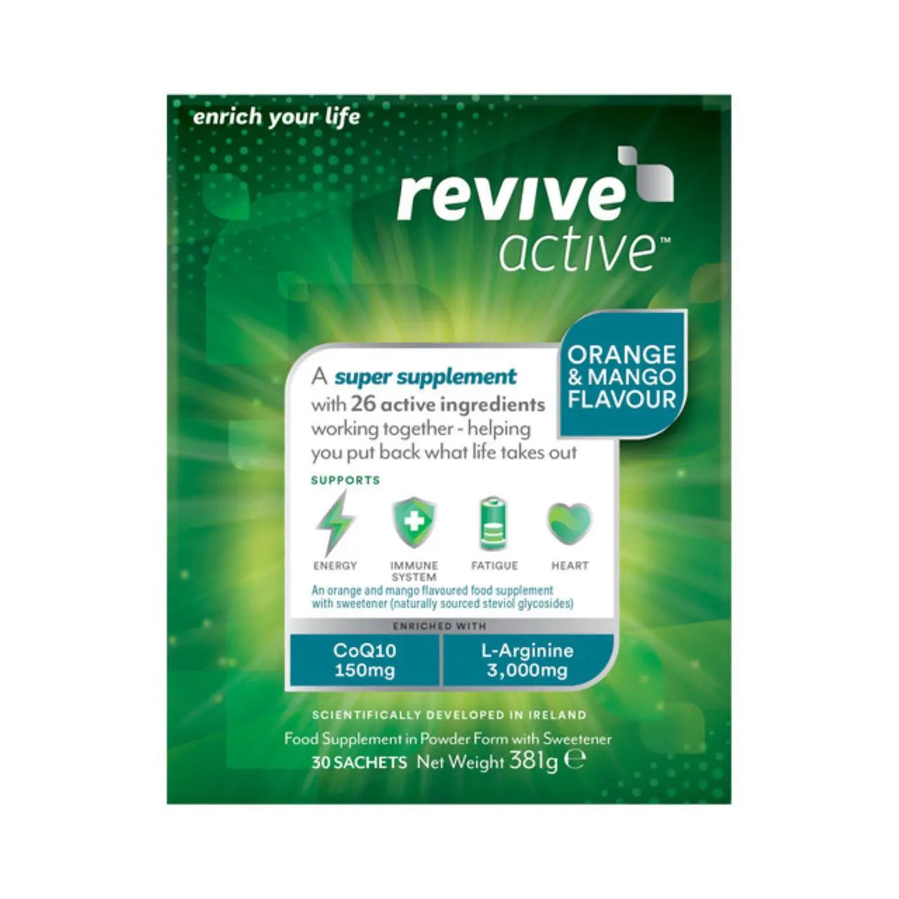 Revive Active Active Energy Supplement Orange and Mango Flavour 30 Day Pack