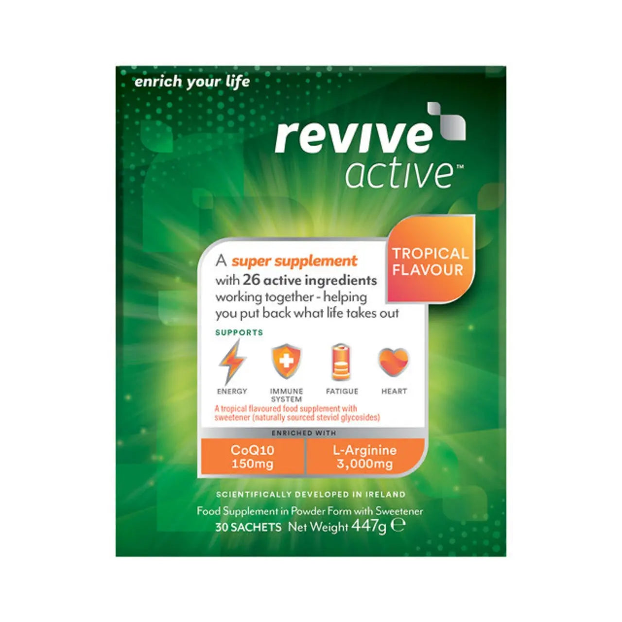 Revive Active Energy Supplement Tropical Flavour 30 Day Pack